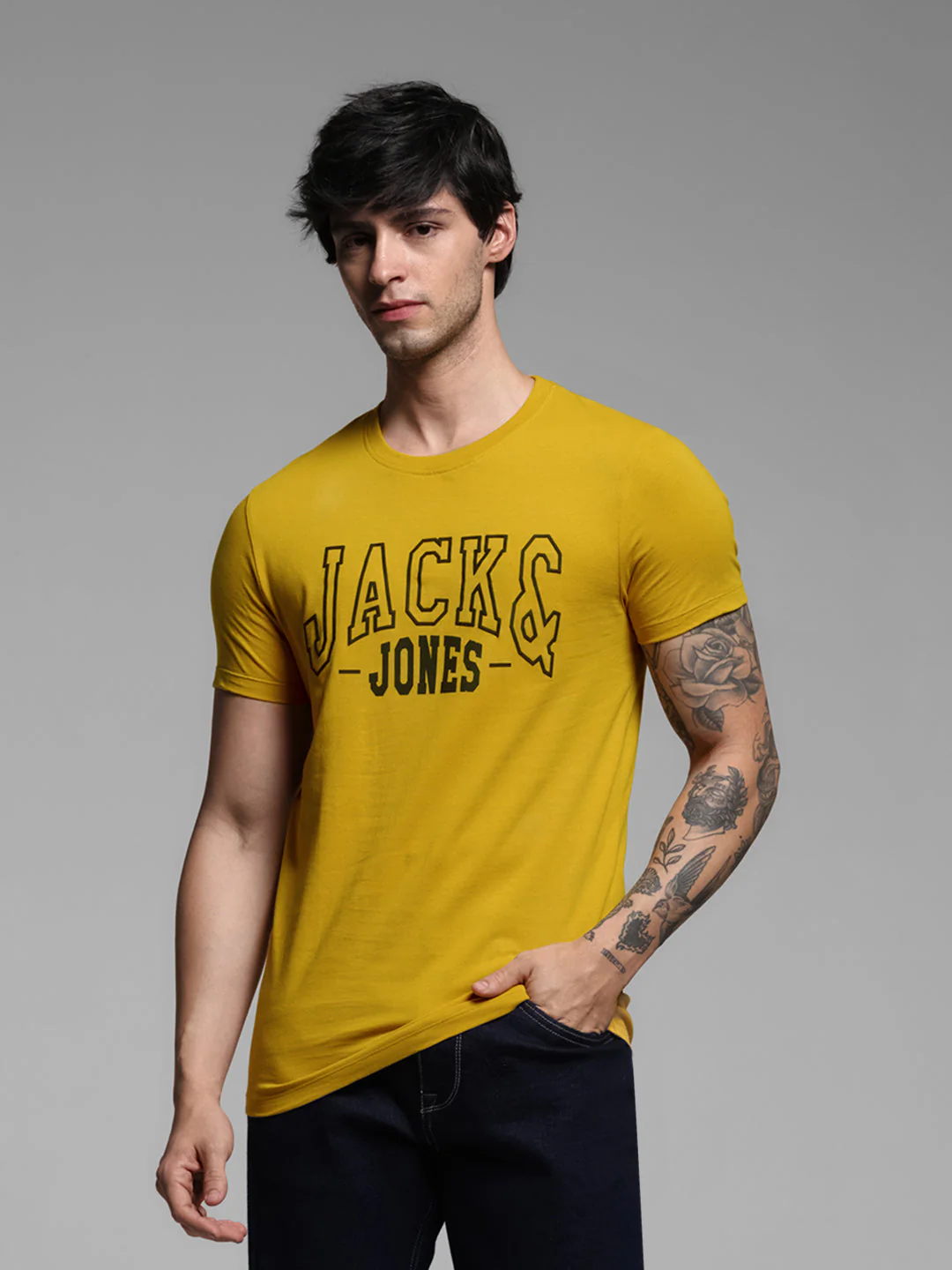 Yellow Logo Print T-shirt