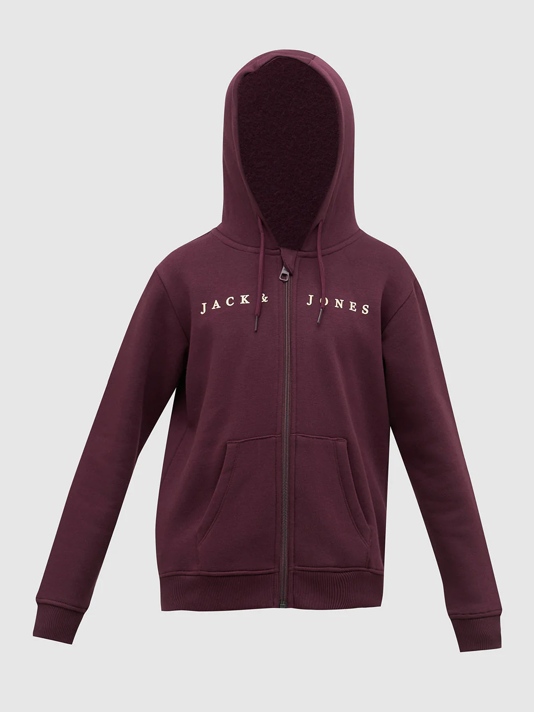 Boys Maroon Zip-Up Hooded Sweatshirt - Image 7