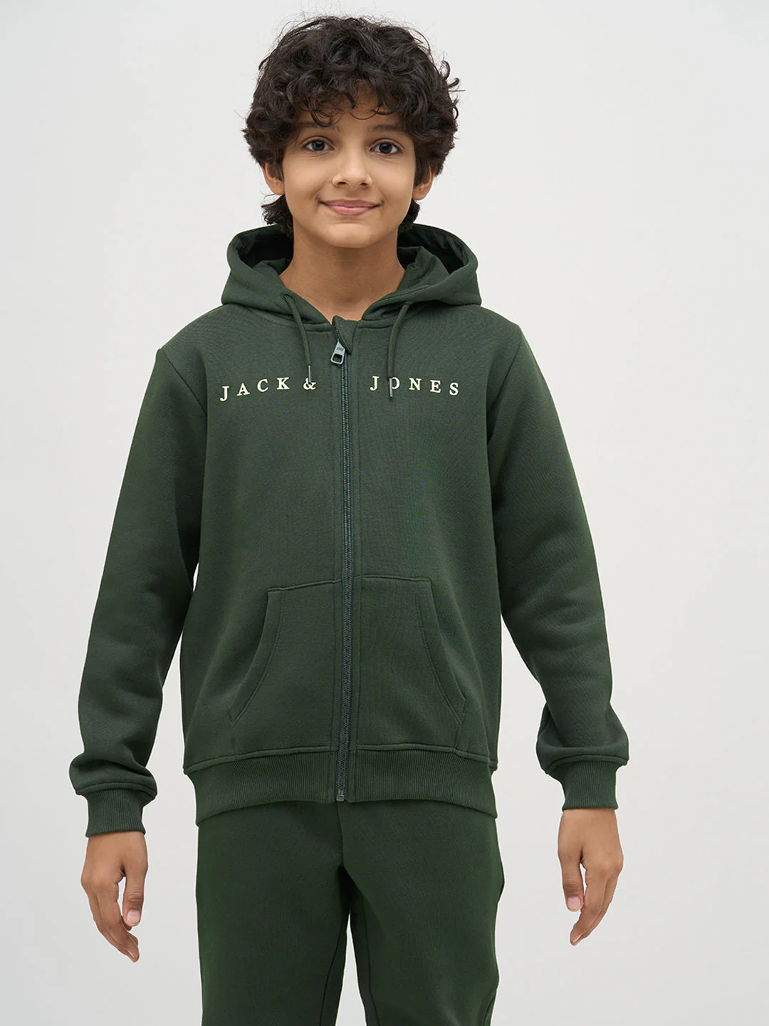 Boys Green Logo Text Hooded Sweatshirt - Image 8
