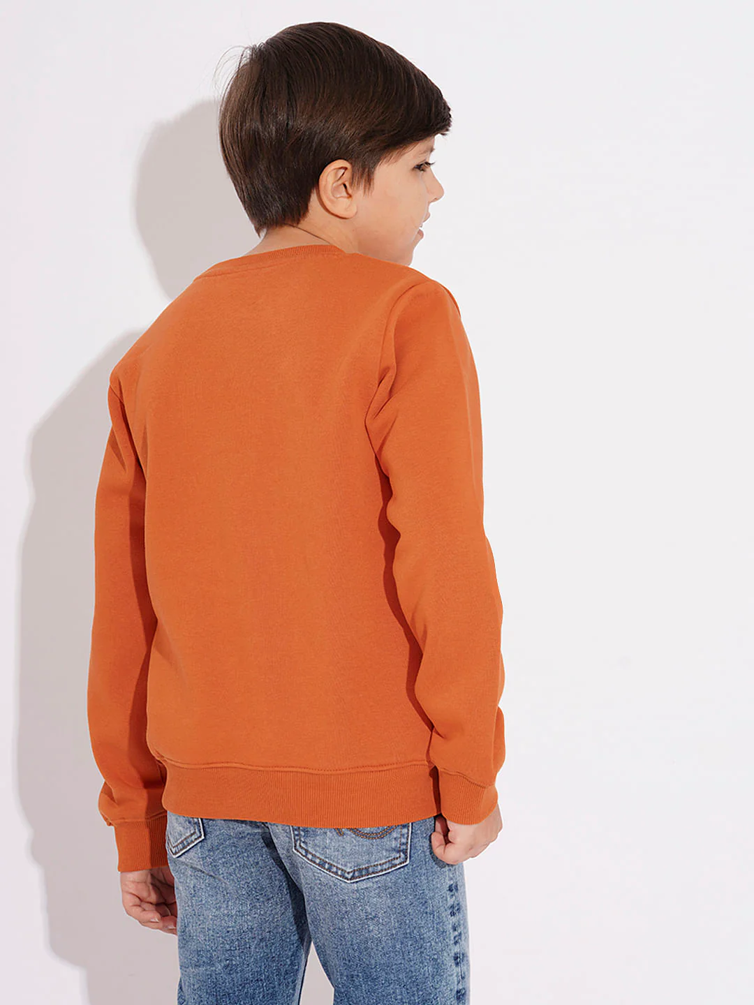 Boys Orange Logo Print Sweatshirt - Image 4