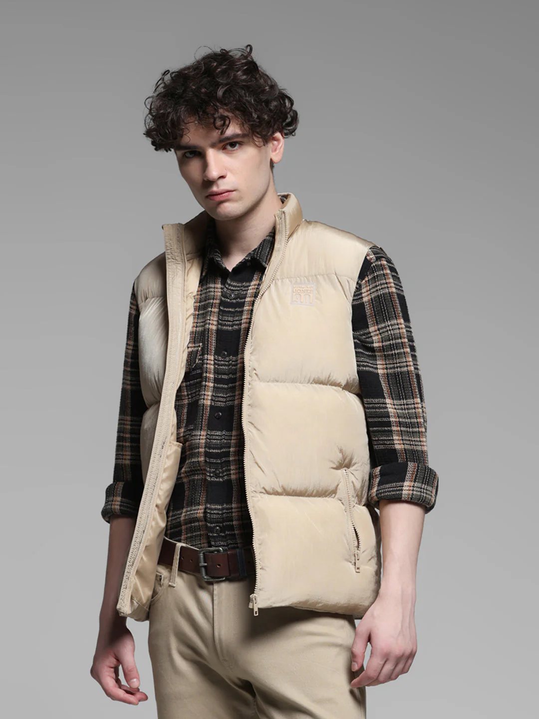 Beige Puffer Vest