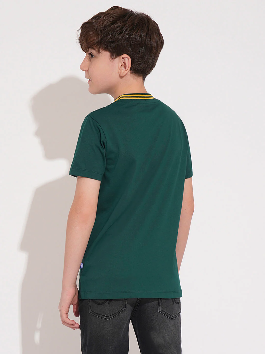 Boys Green Colourblocked Cotton T-Shirt - Image 4