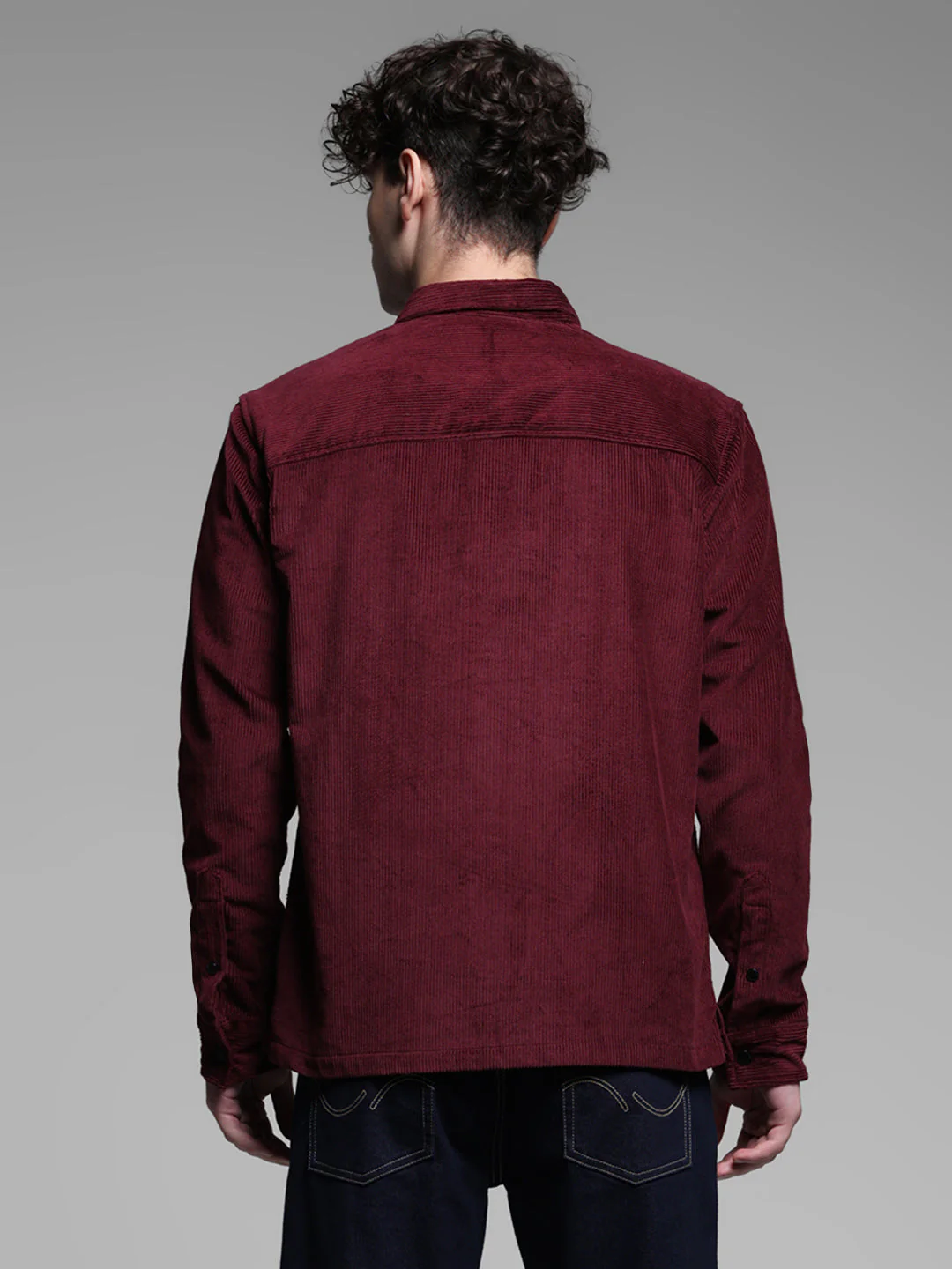 Maroon Corduroy Cotton Shirt - Image 4