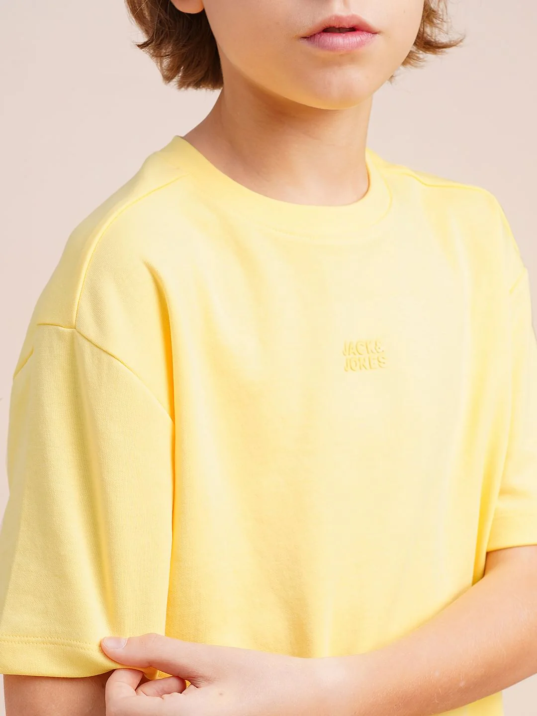 Boys Yellow Logo Print Oversized T-shirt - Image 6