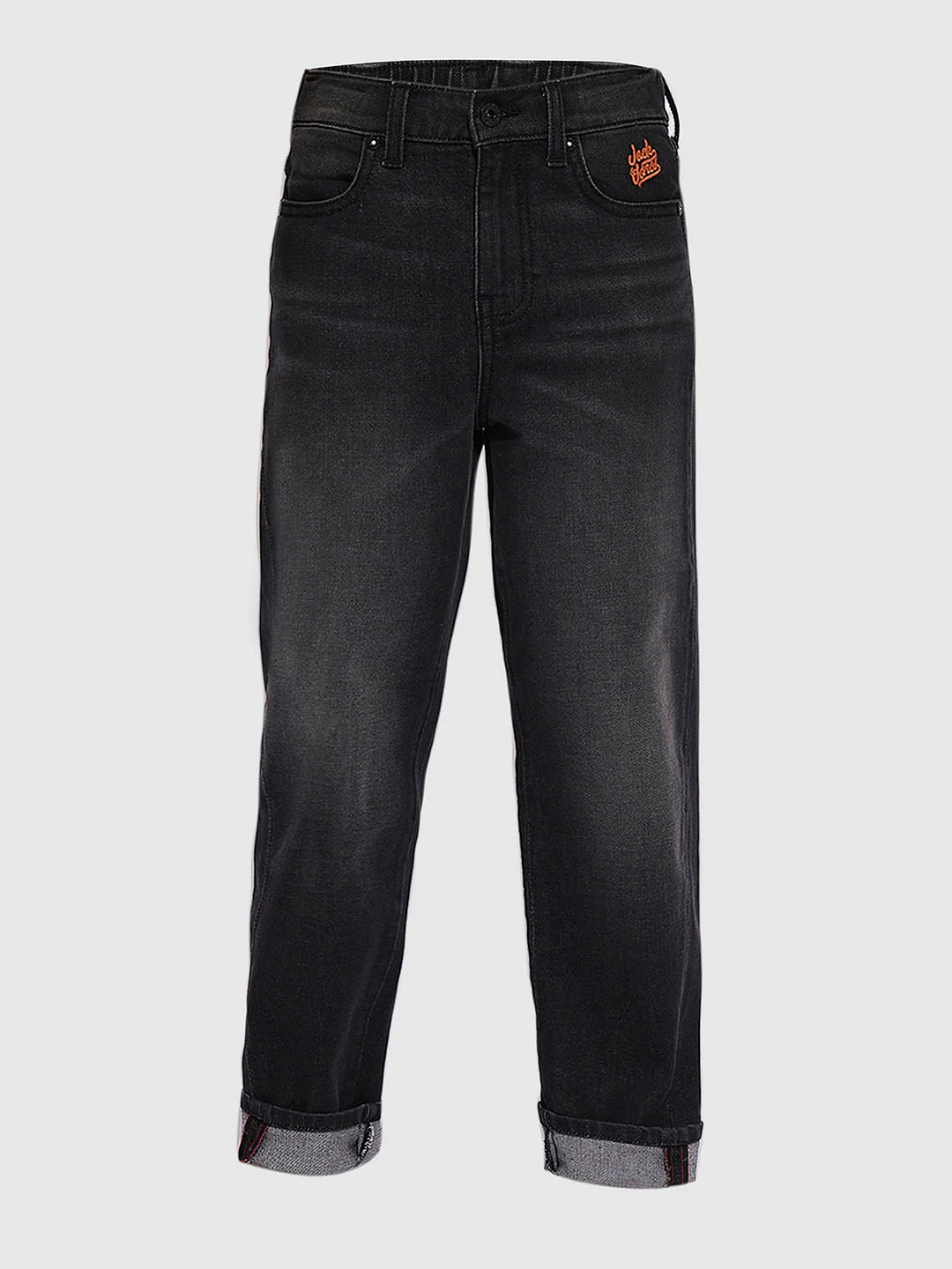 Charcoal Grey Mid Rise Washed Loose Fit Jeans - Image 7