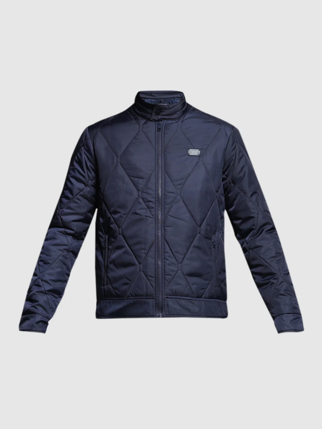 Navy Blue Zip-Up Puffer Jacket - Image 8