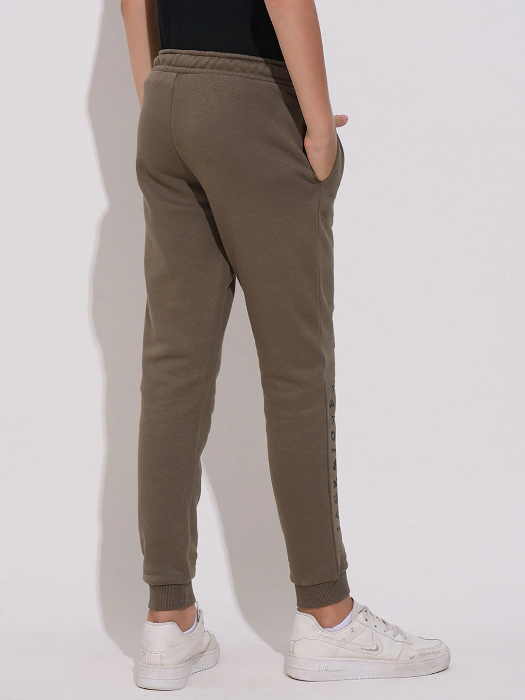 Boys Dark Brown Co-ord Set Joggers - Image 4