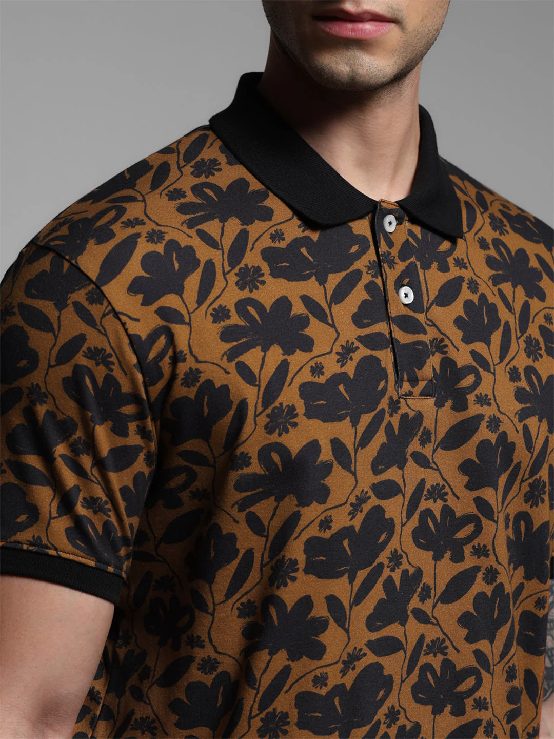 Brown Printed Cotton Polo - Image 5