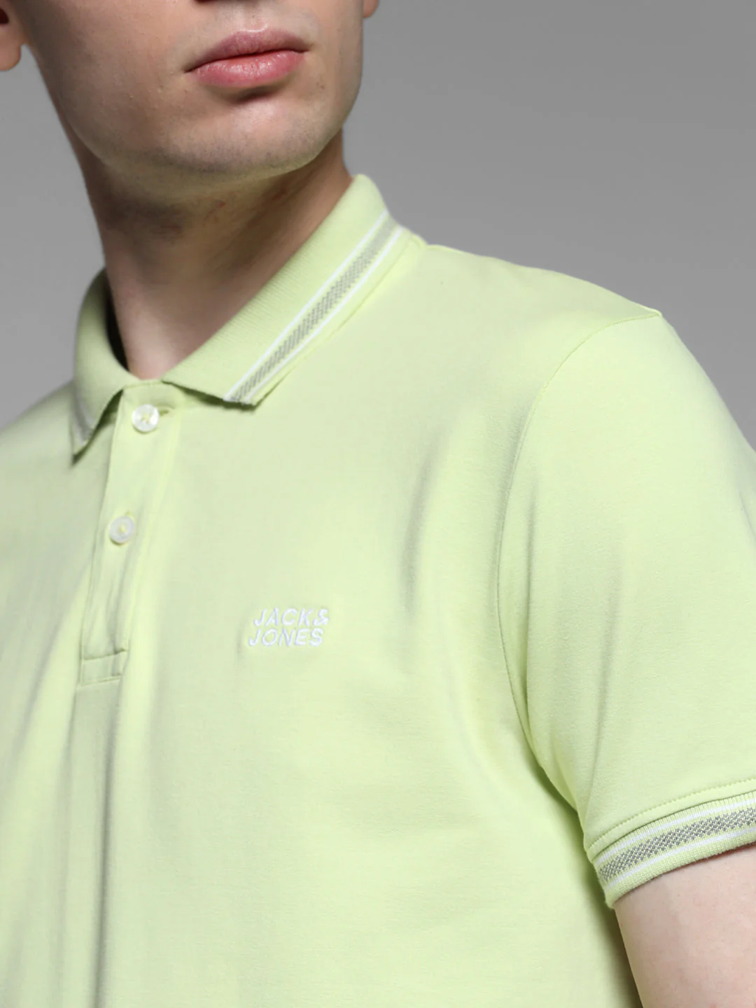 Lime Green Logo Print Polo - Image 5
