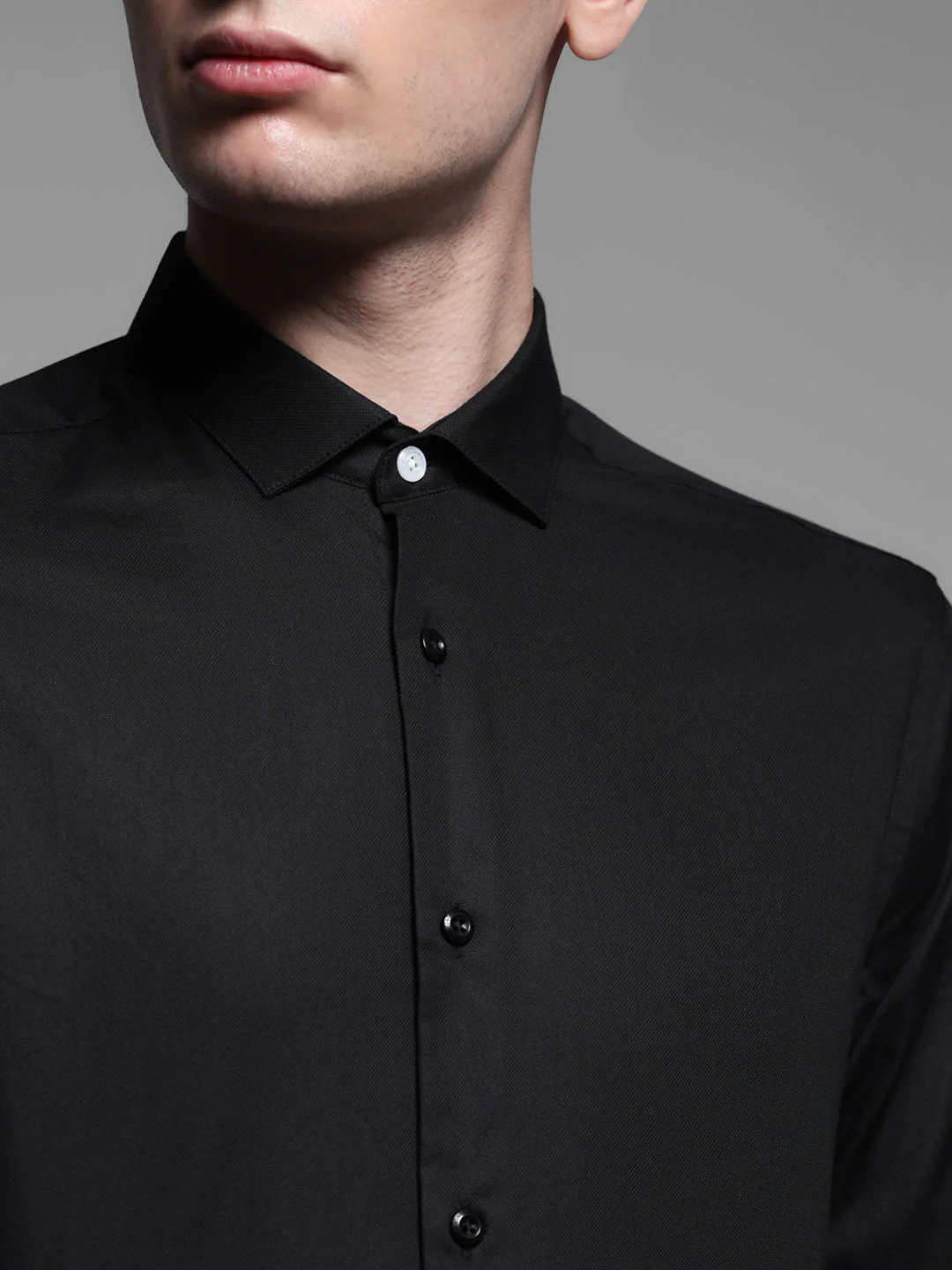 Black Cotton Formal Shirt - Image 5