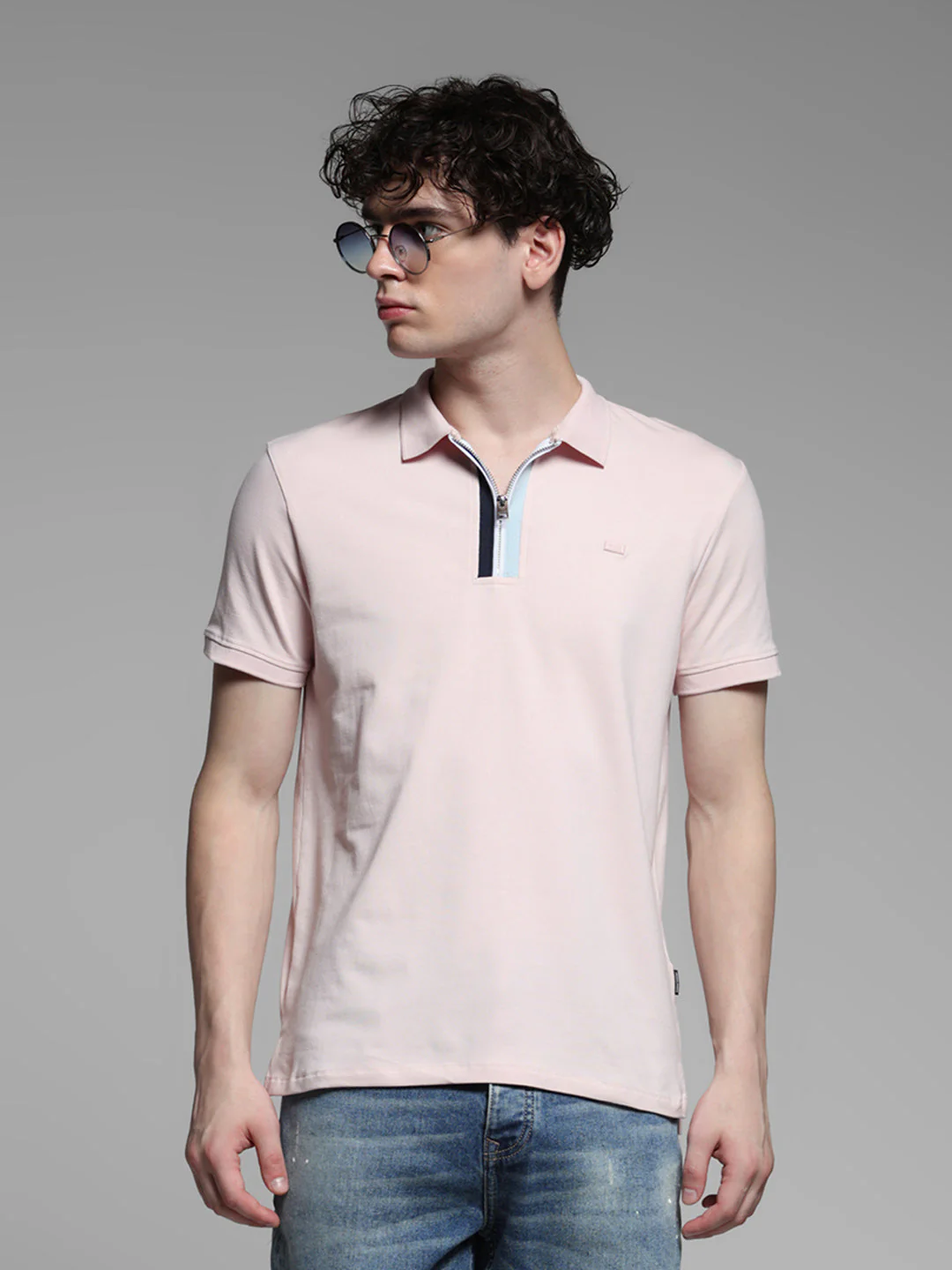 Lilac Zipper Detail Polo