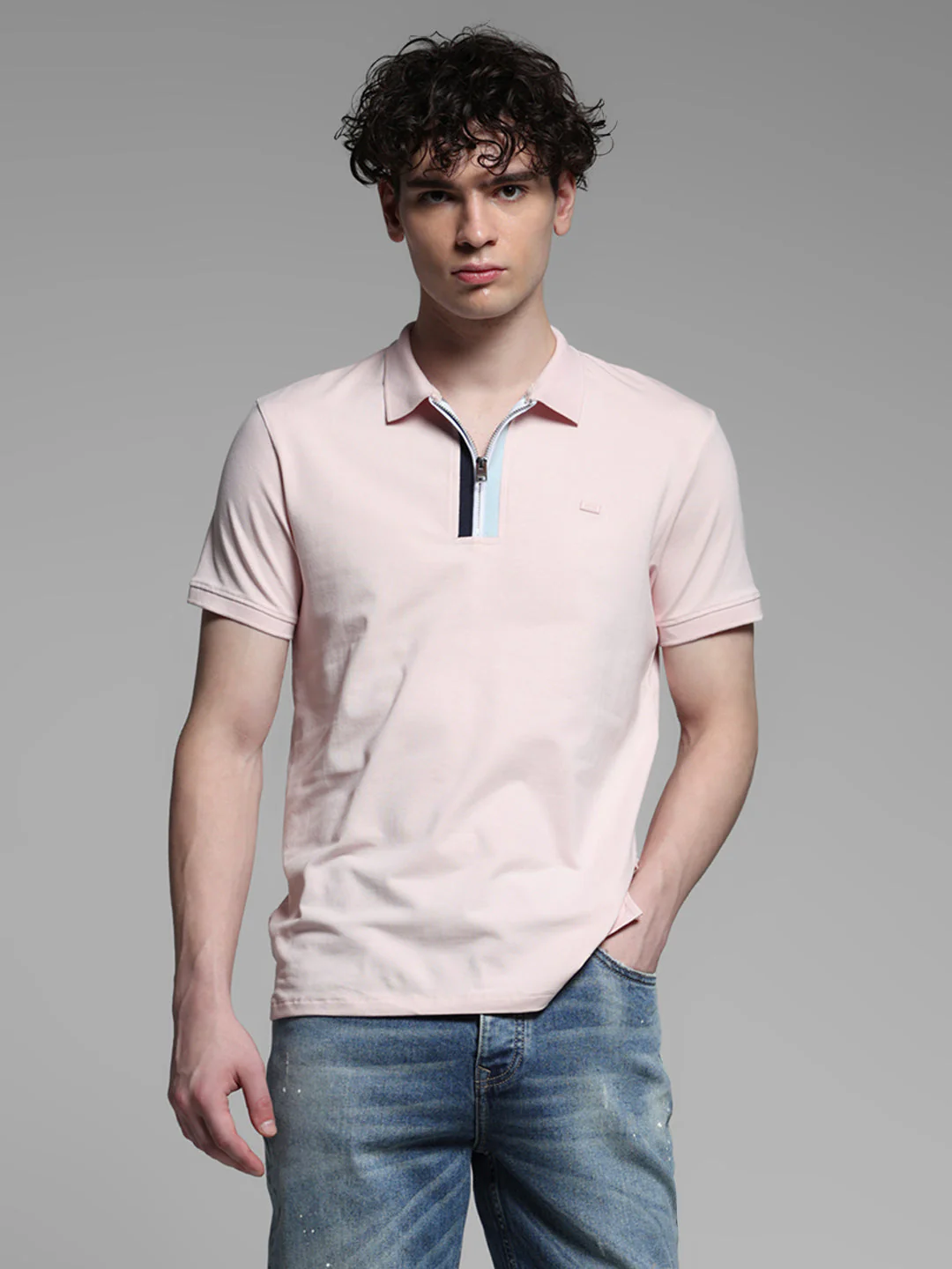 Lilac Zipper Detail Polo - Image 2