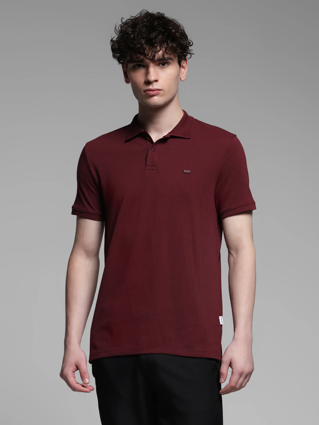 Maroon Solid Polo - Image 2