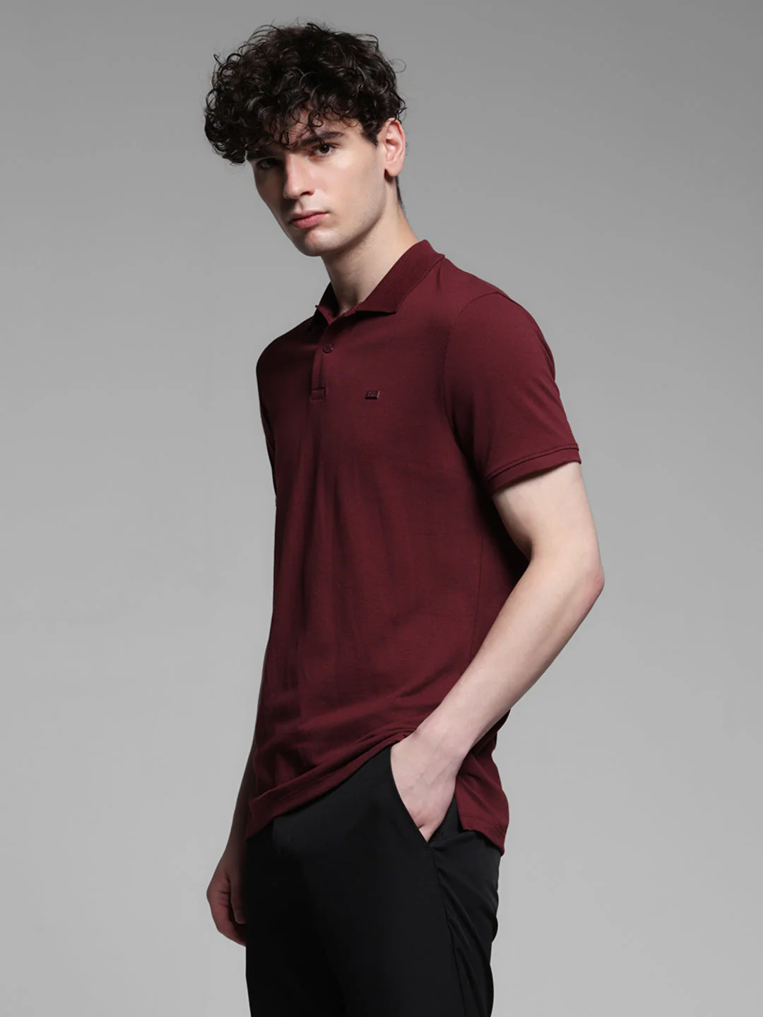 Maroon Solid Polo - Image 3