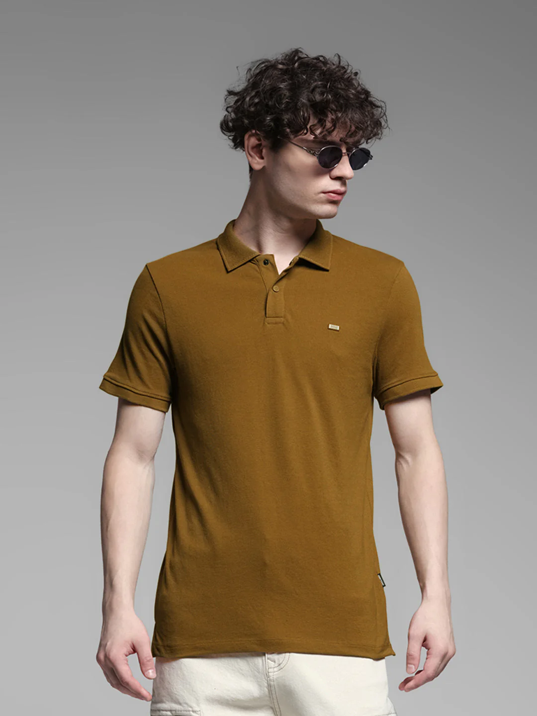 Bronze Brown Solid Polo