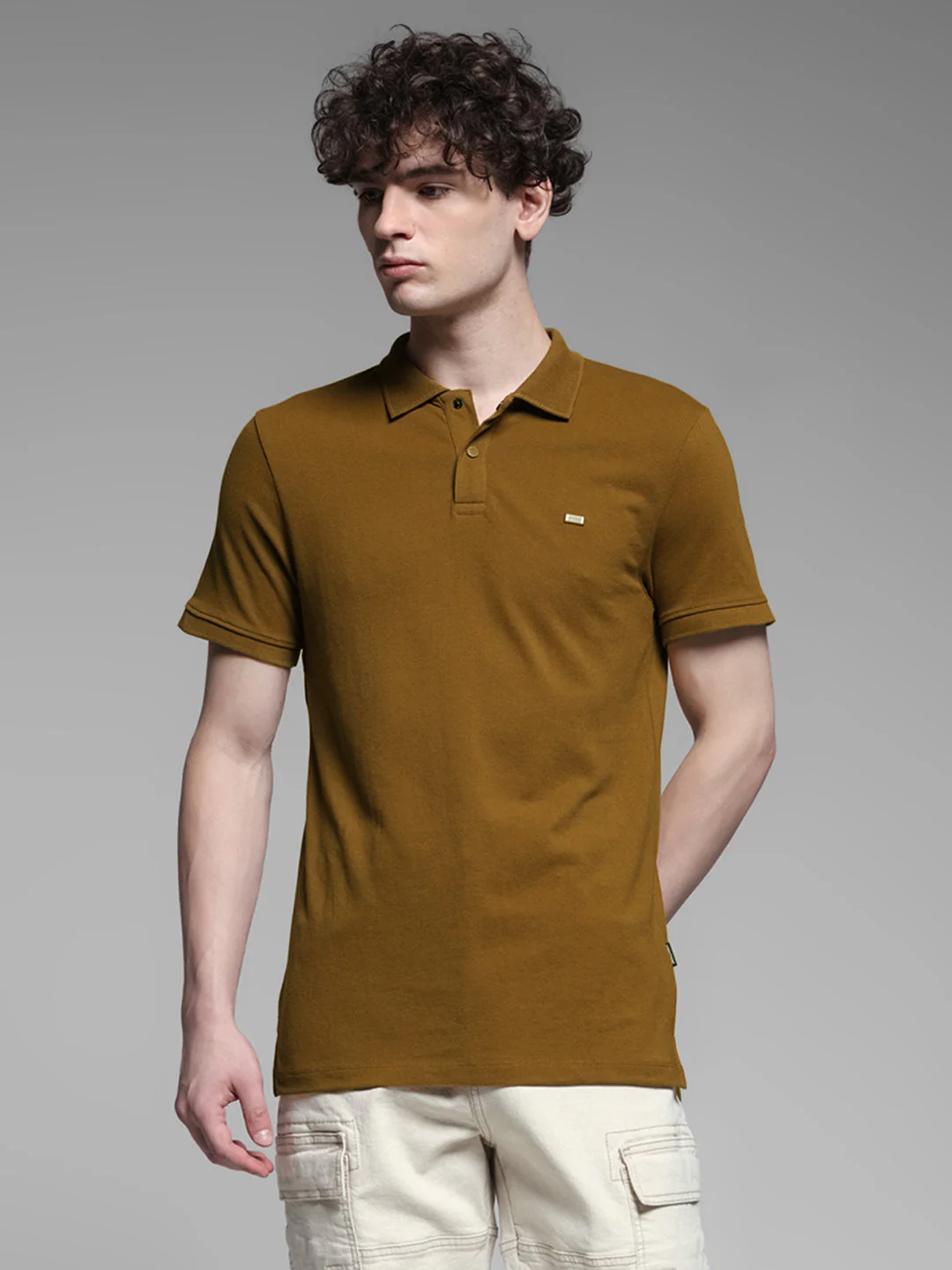 Bronze Brown Solid Polo - Image 2