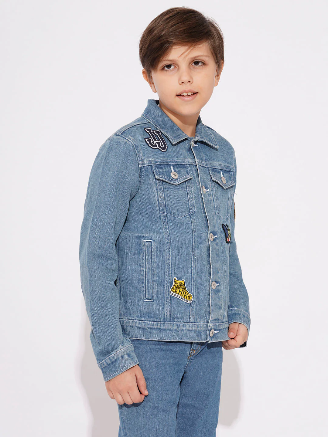 Boys Blue Embroidered Applique Denim Jacket - Image 3