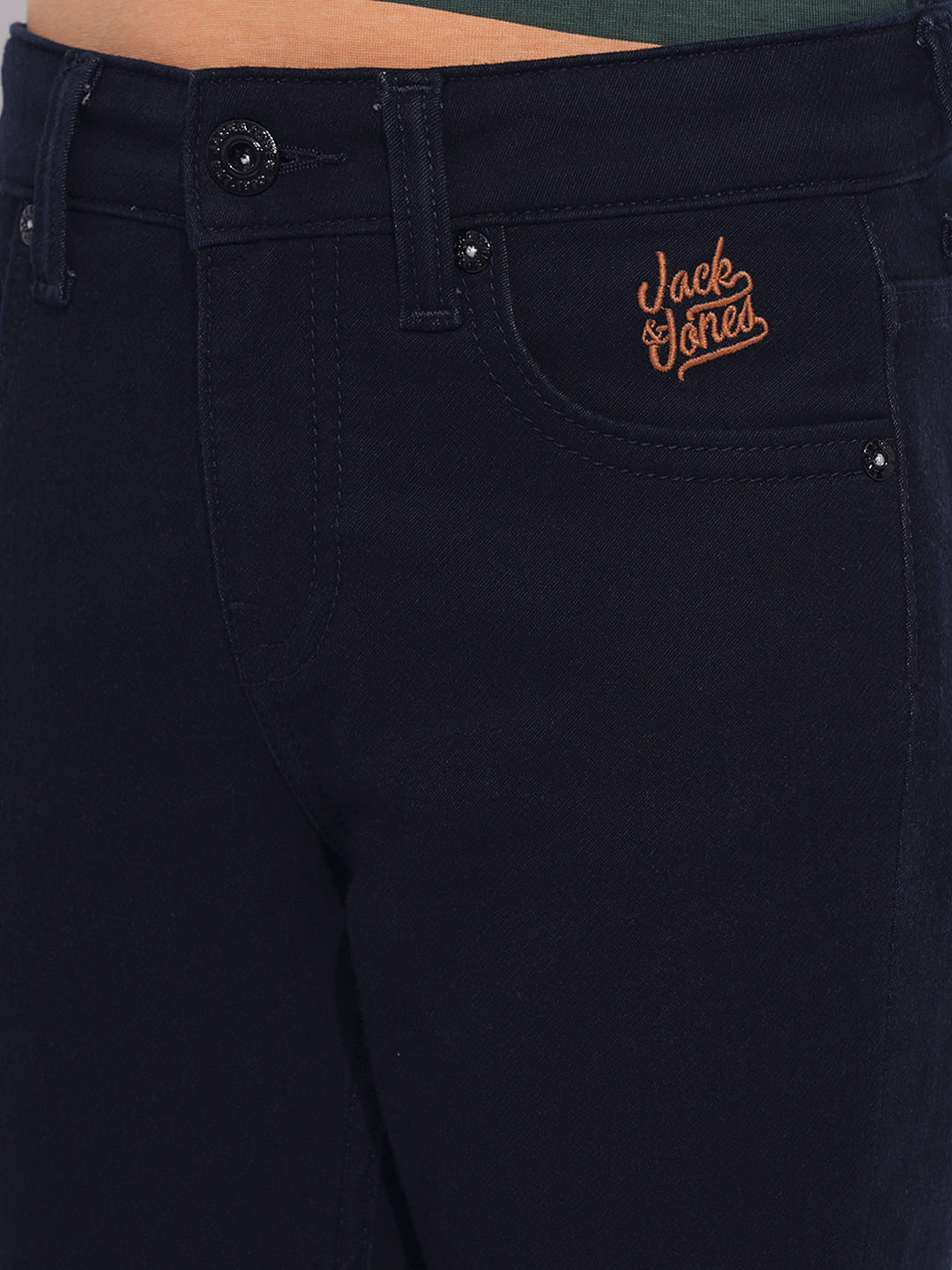 Dark Blue Mid Rise Jeans - Image 6