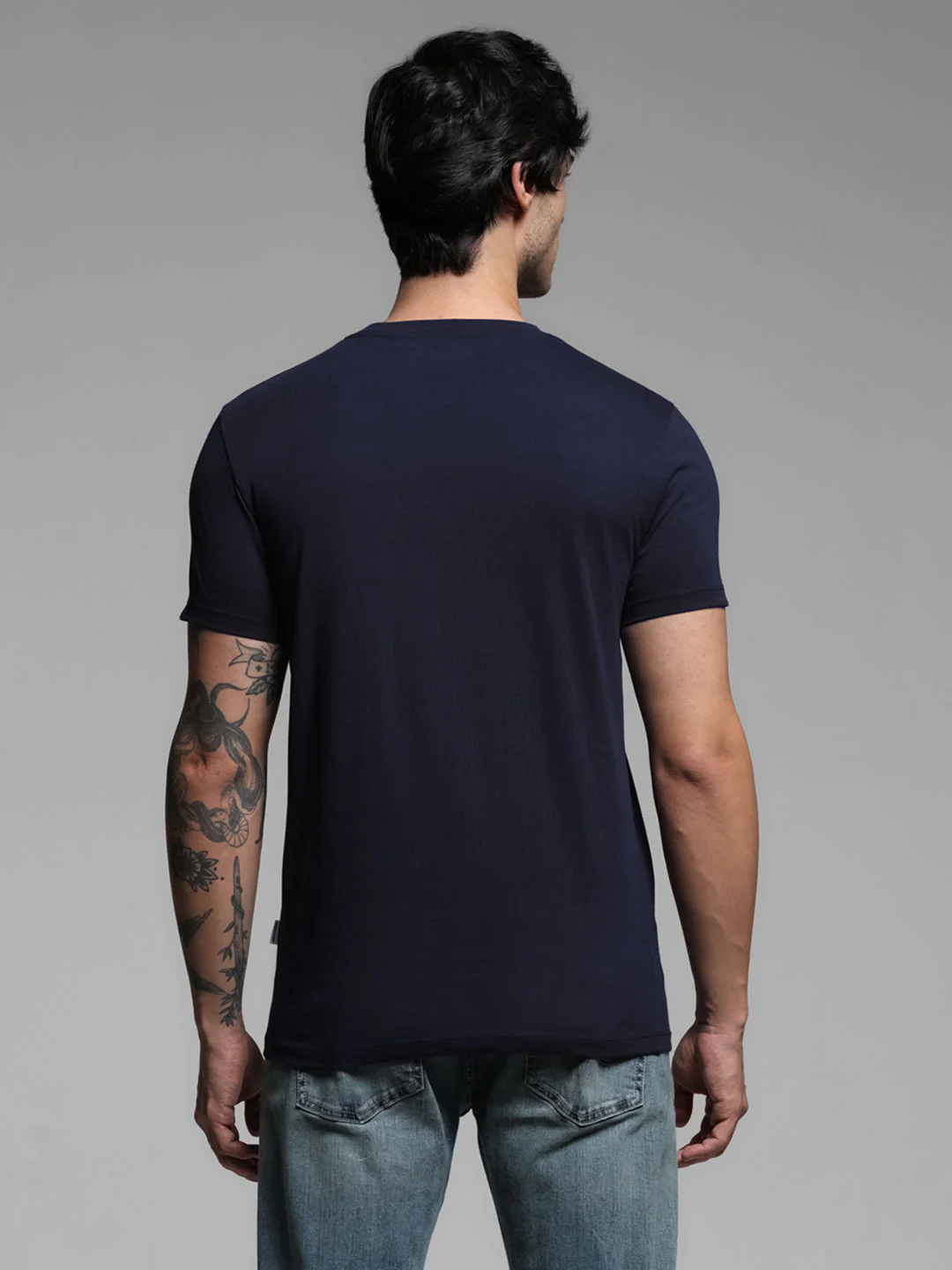 Blue Printed Cotton T-shirt - Image 4