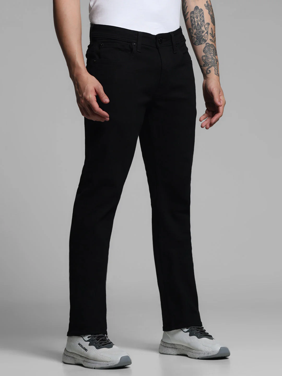 Black Clark Washed Regular Fit Jeans - Image 2