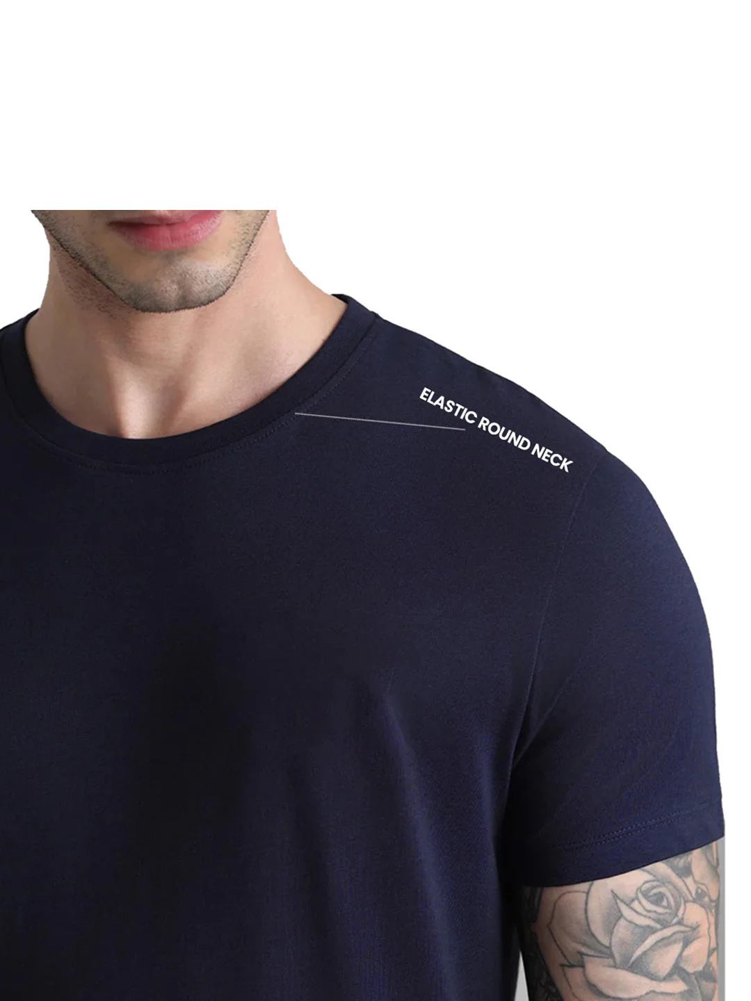 Blue Cotton Crew Neck T-Shirt - Image 5