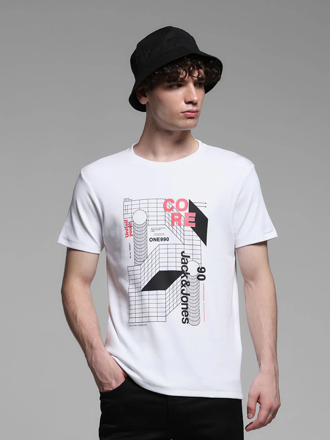 White Printed Cotton T-shirt