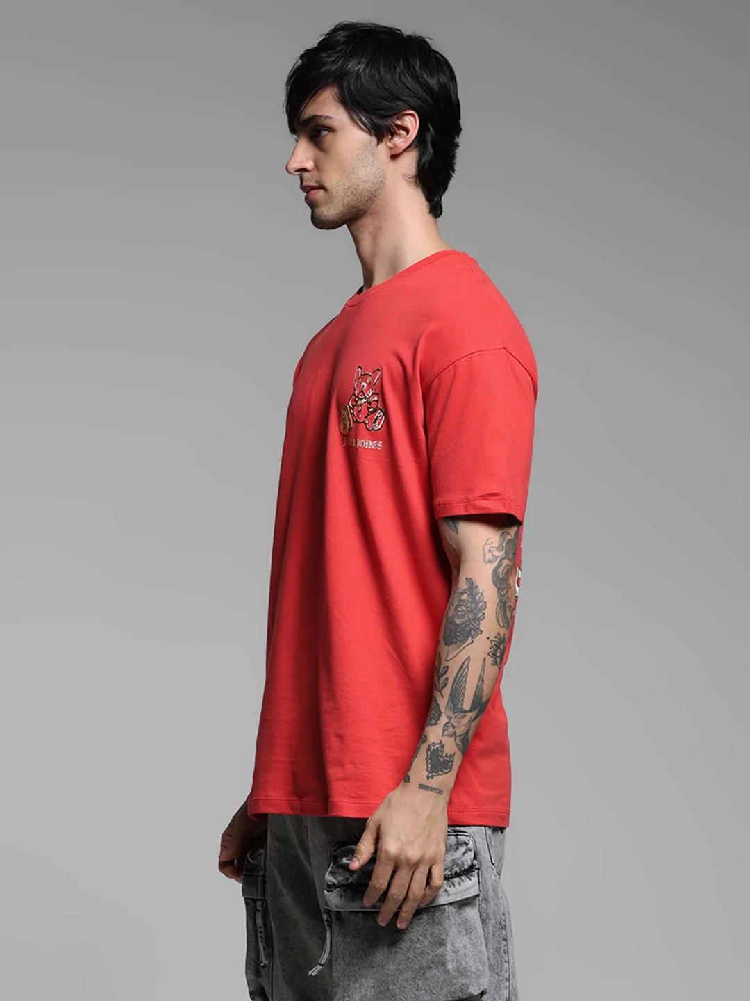 Red Graphic Print Oversized T-shirt - Image 3