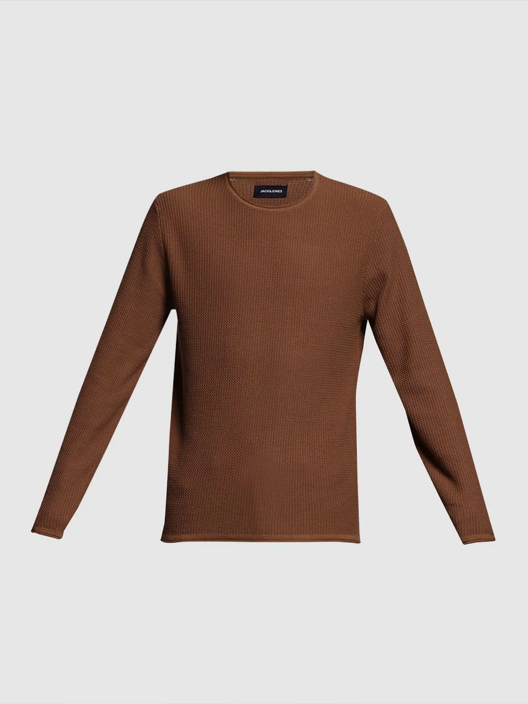 Brown Raw Edge Flat Knit Pullover - Image 7