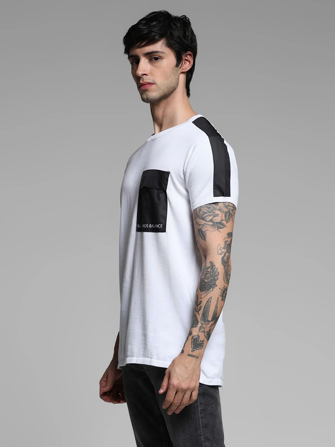 White Patch Pocket Cotton T-shirt - Image 3