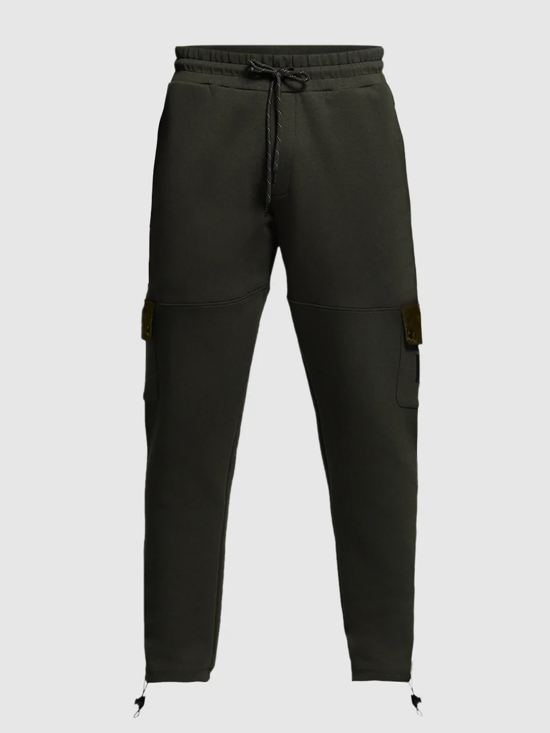 Men's Cotton Lycra Cargo Joggers With Drawstring Waist - Forest Green - Image 6
