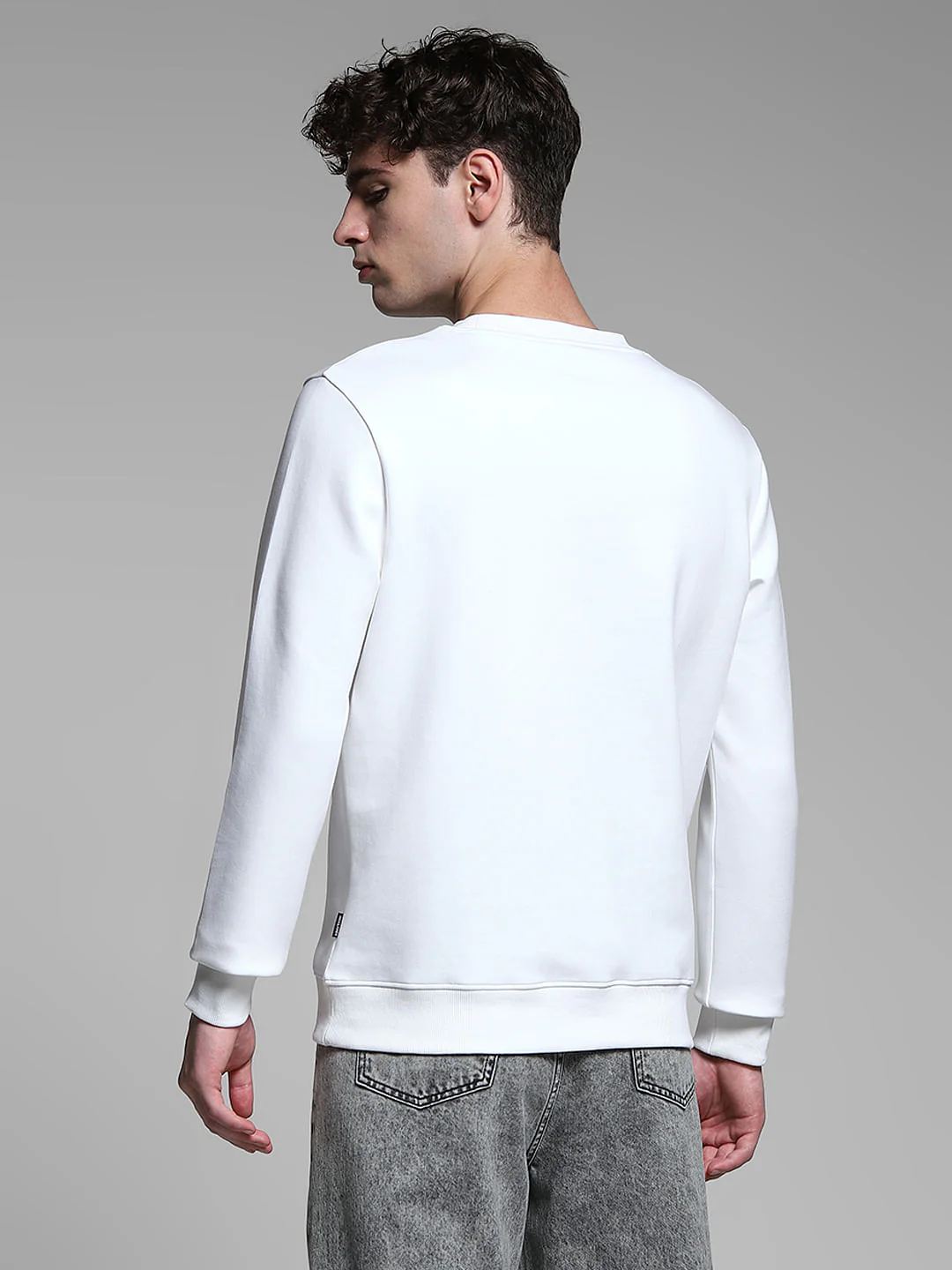 White Embellished Text Sweatshirt - Image 4