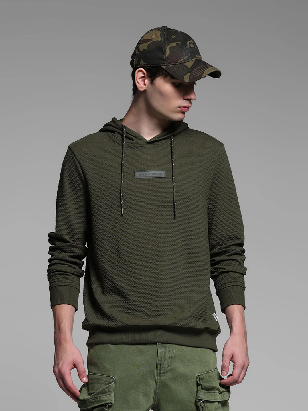 GREEN HOODED SWEATSHIRT