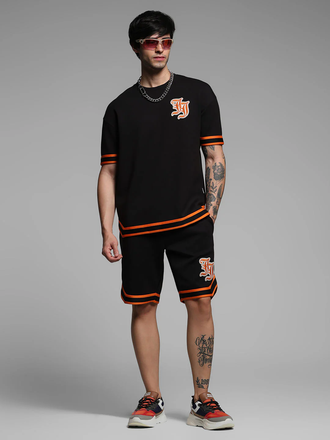 Black Varsity Co-ord Set Shorts - Image 6