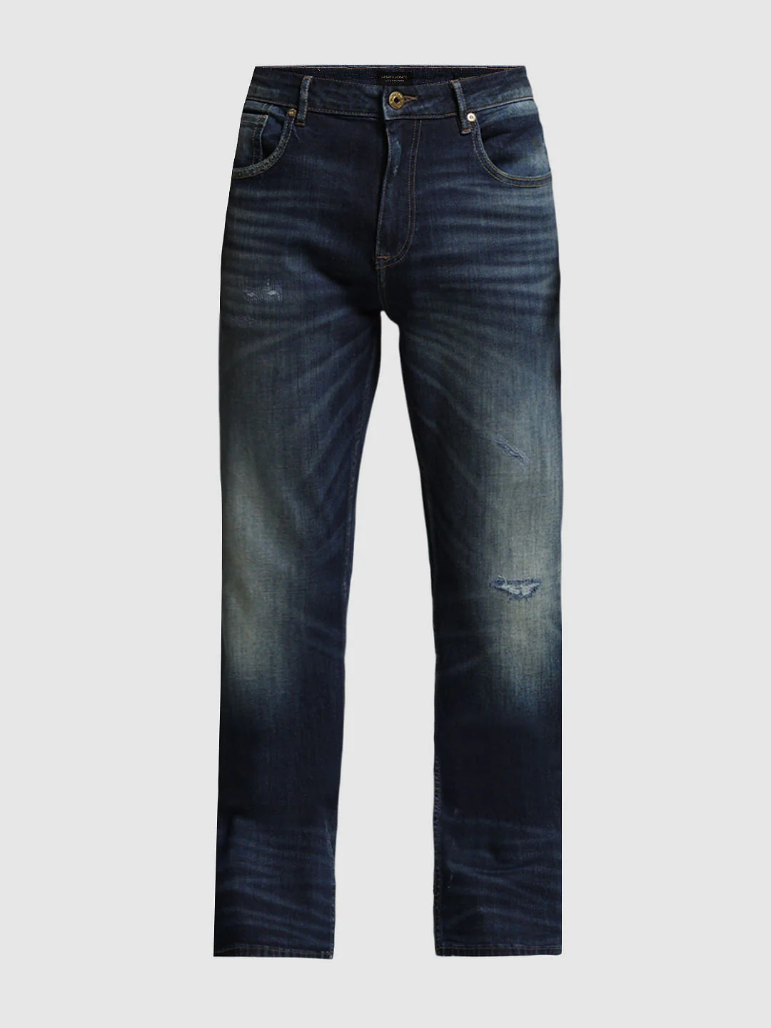 Dark Blue Distressed Cliff Bootcut Jeans - Image 8