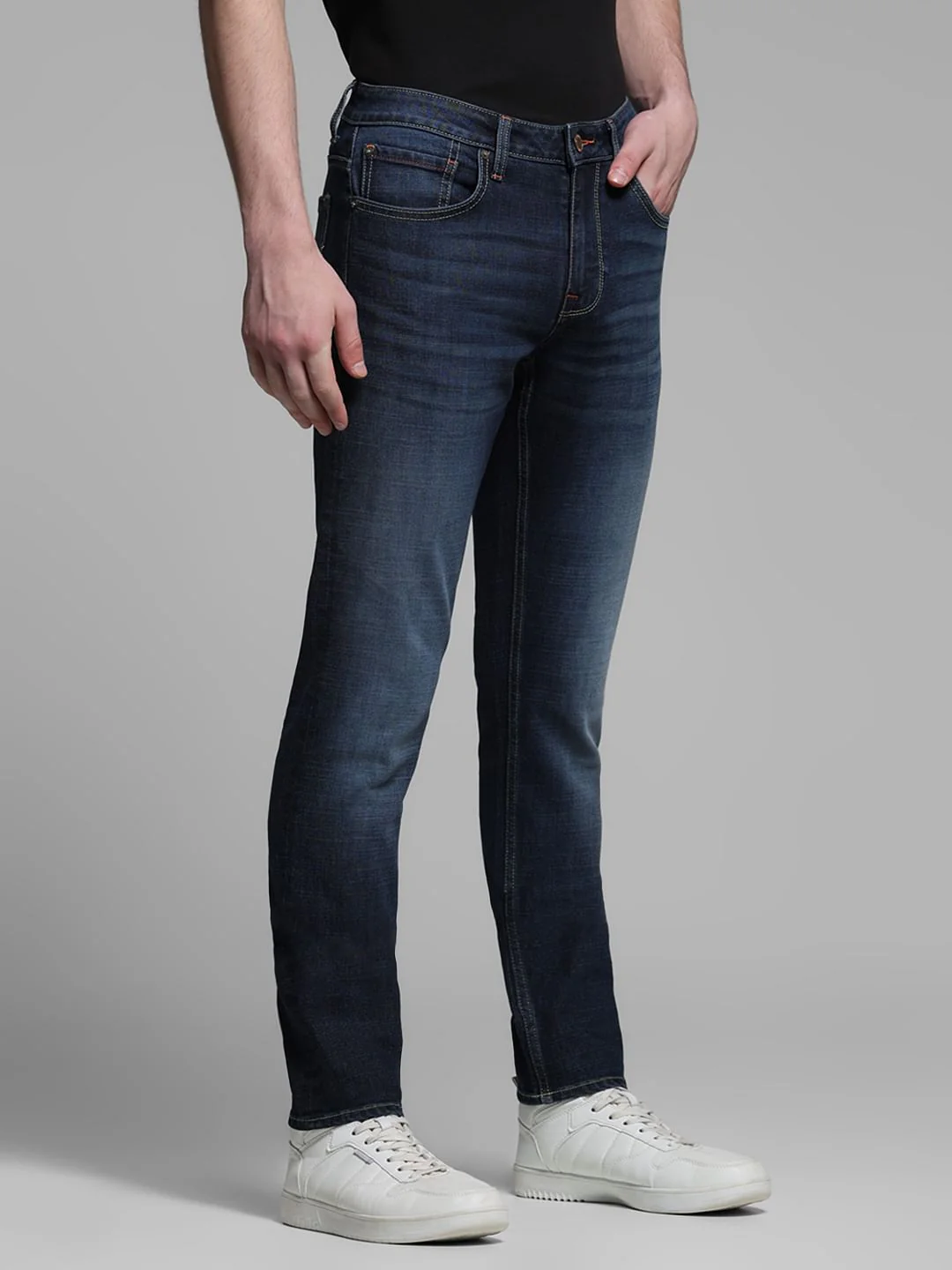Dark Blue Low Rise Glenn Slim Fit Jeans - Image 2