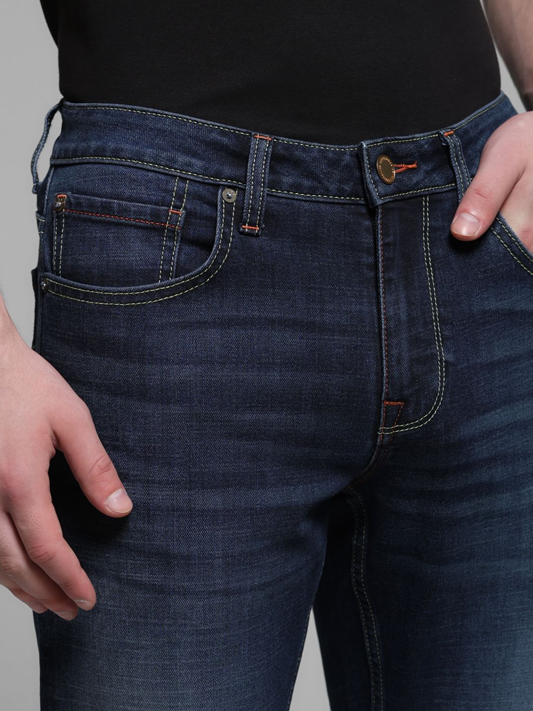 Dark Blue Low Rise Glenn Slim Fit Jeans - Image 4