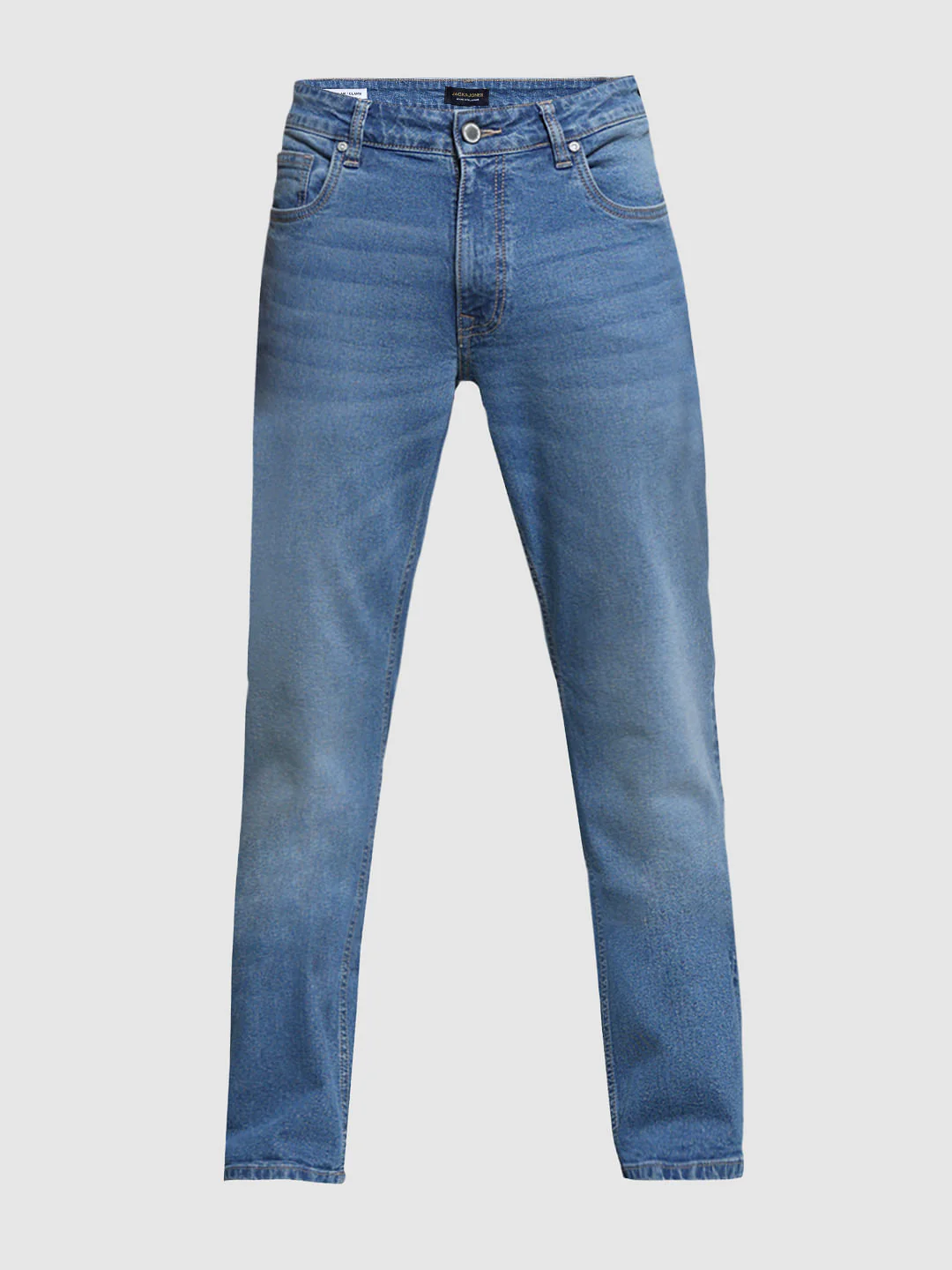 Light Blue Mid Rise Washed Regular Fit Jeans - Image 7