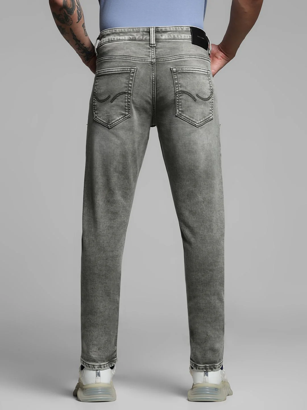 Grey Low Rise Glenn Knitted Slim Fit Jeans - Image 3