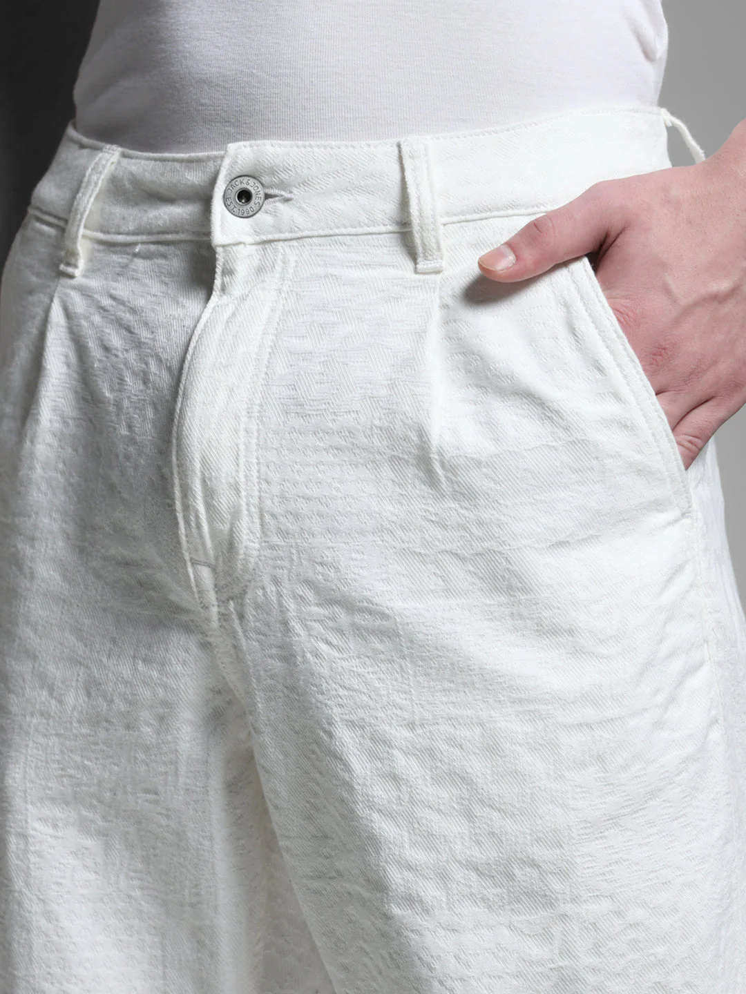 White Low Rise Ace Anti Fit Jeans - Image 4