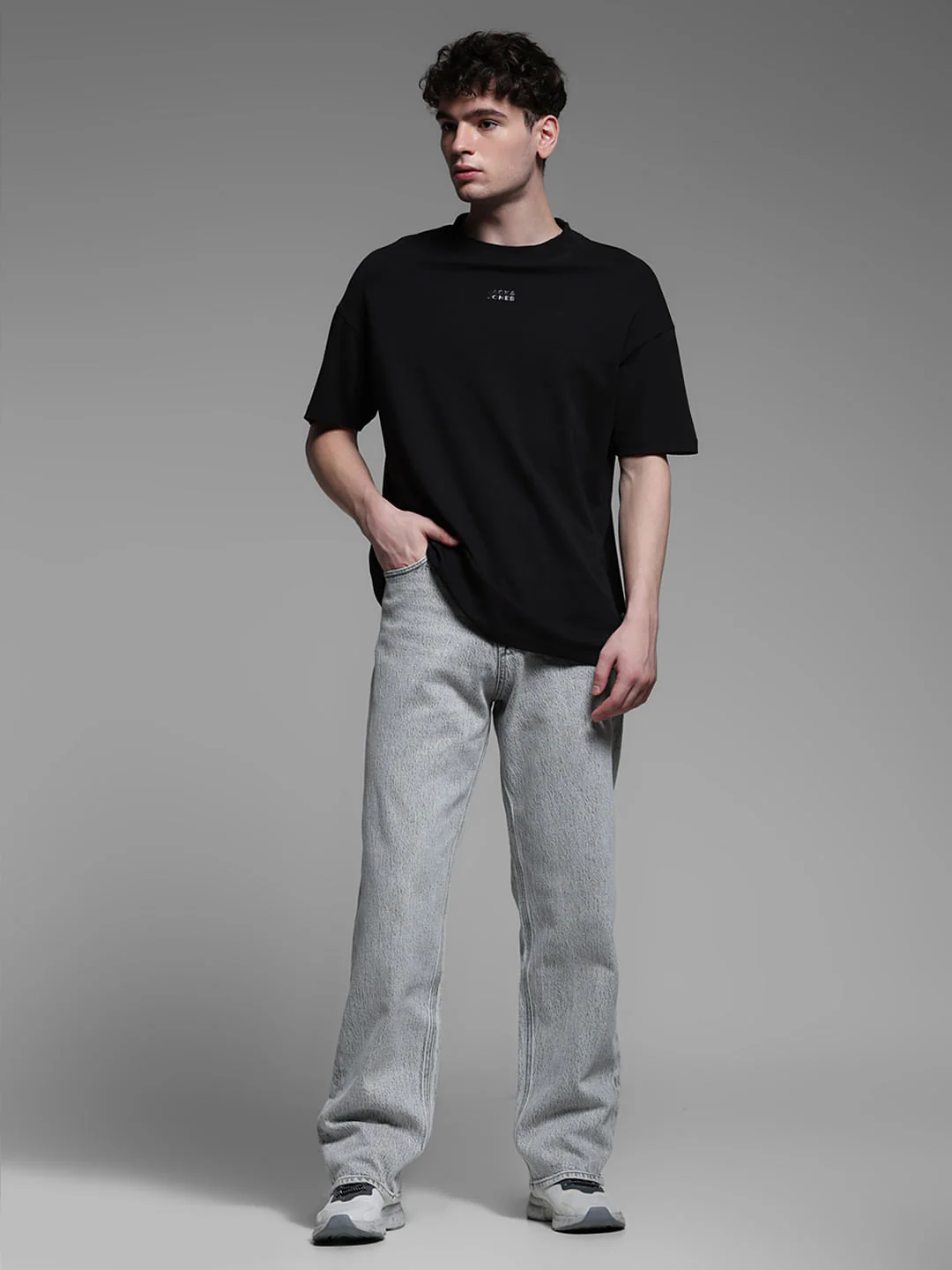 GREY HIGH RISE DARIO LOOSE FIT JEANS - Image 6