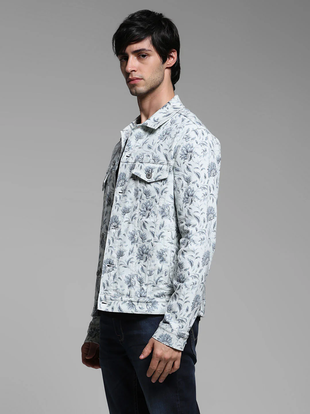 White Floral Print Co-ord Set Jacket - Image 3