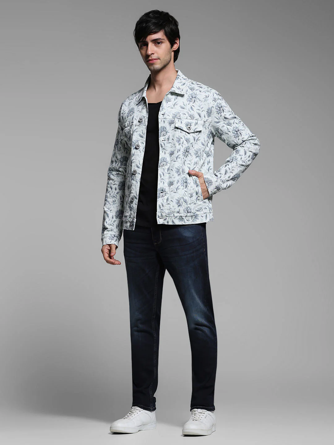 White Floral Print Co-ord Set Jacket - Image 6