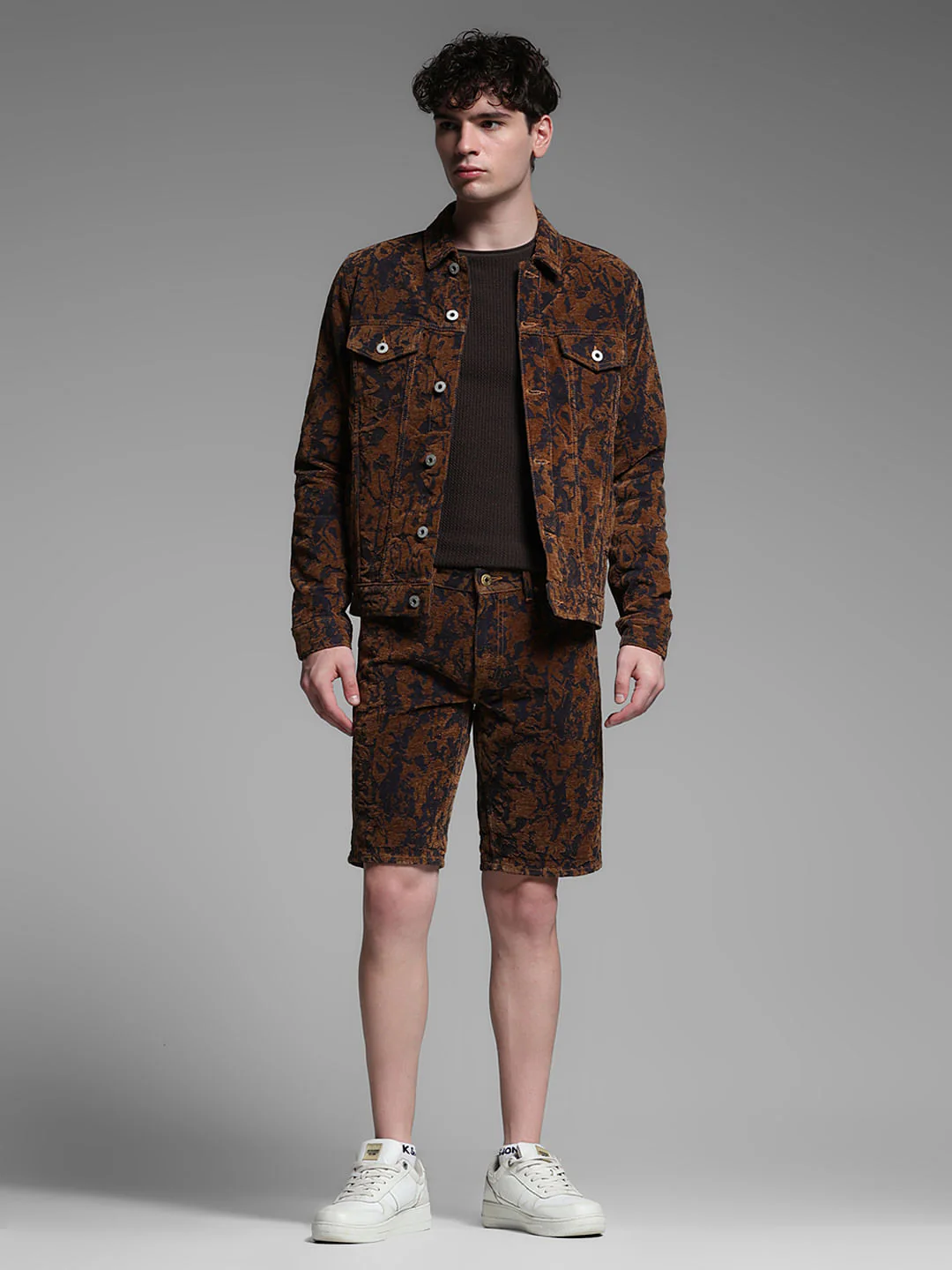 Bronze Brown Abstract Print Co-ord Set Jacket - Image 7
