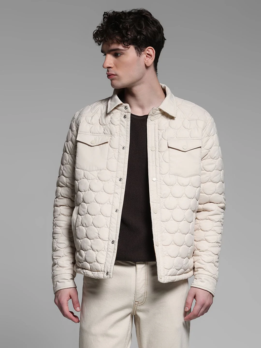 BEIGE CHECKS JACKET - Image 2