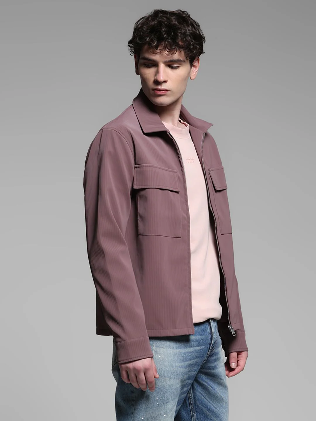 Dusty Pink Striped Shacket - Image 3