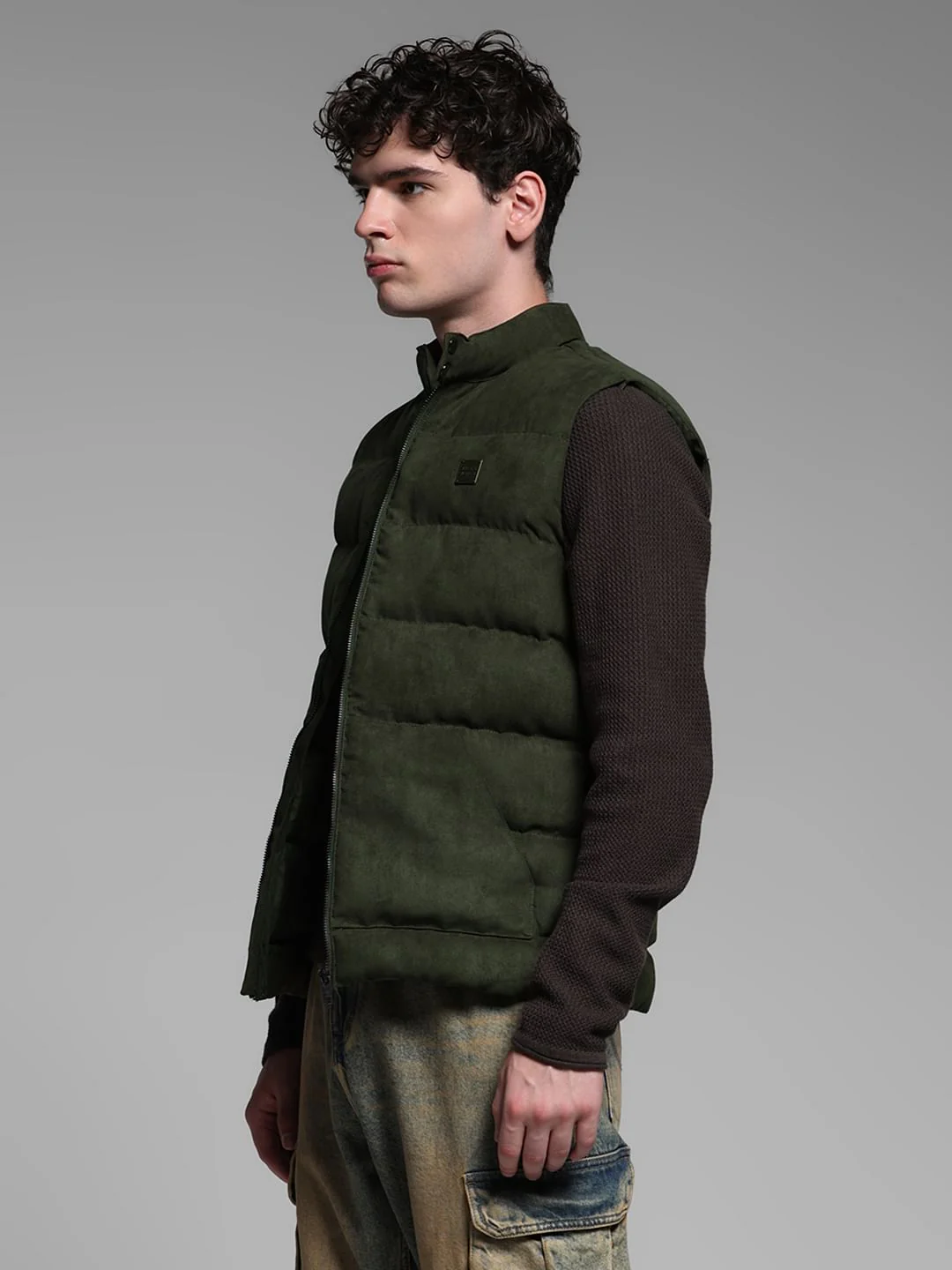 GREEN ZIPPER VEST - Image 3