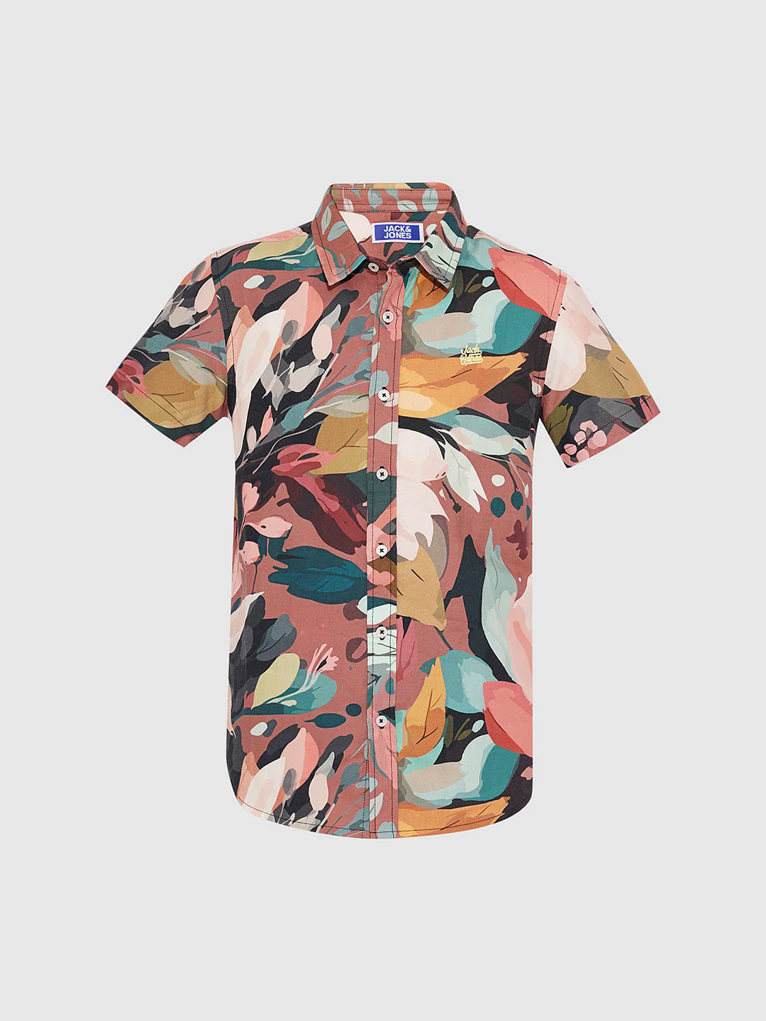 BOYS Brown Printed Co-ord Set Shirt - Image 7