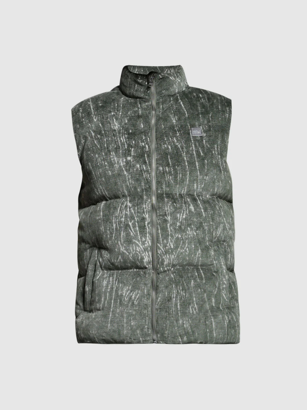 GREEN ABSTRACT PRINT VEST JACKET - Image 7