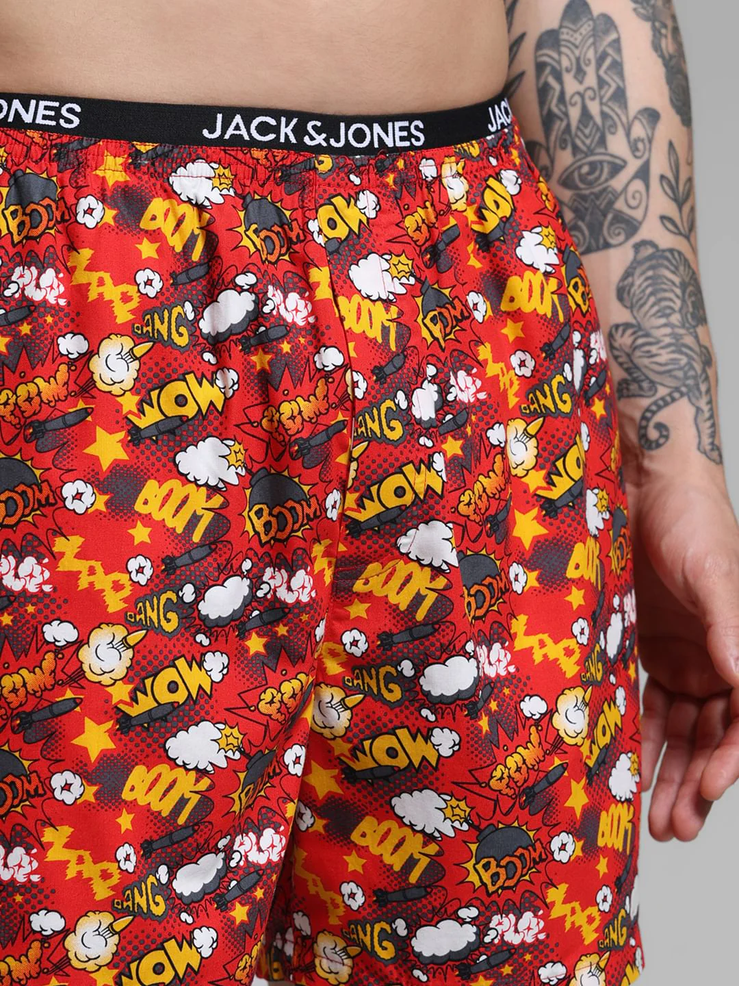 Red Printed Cotton Boxers - Image 4