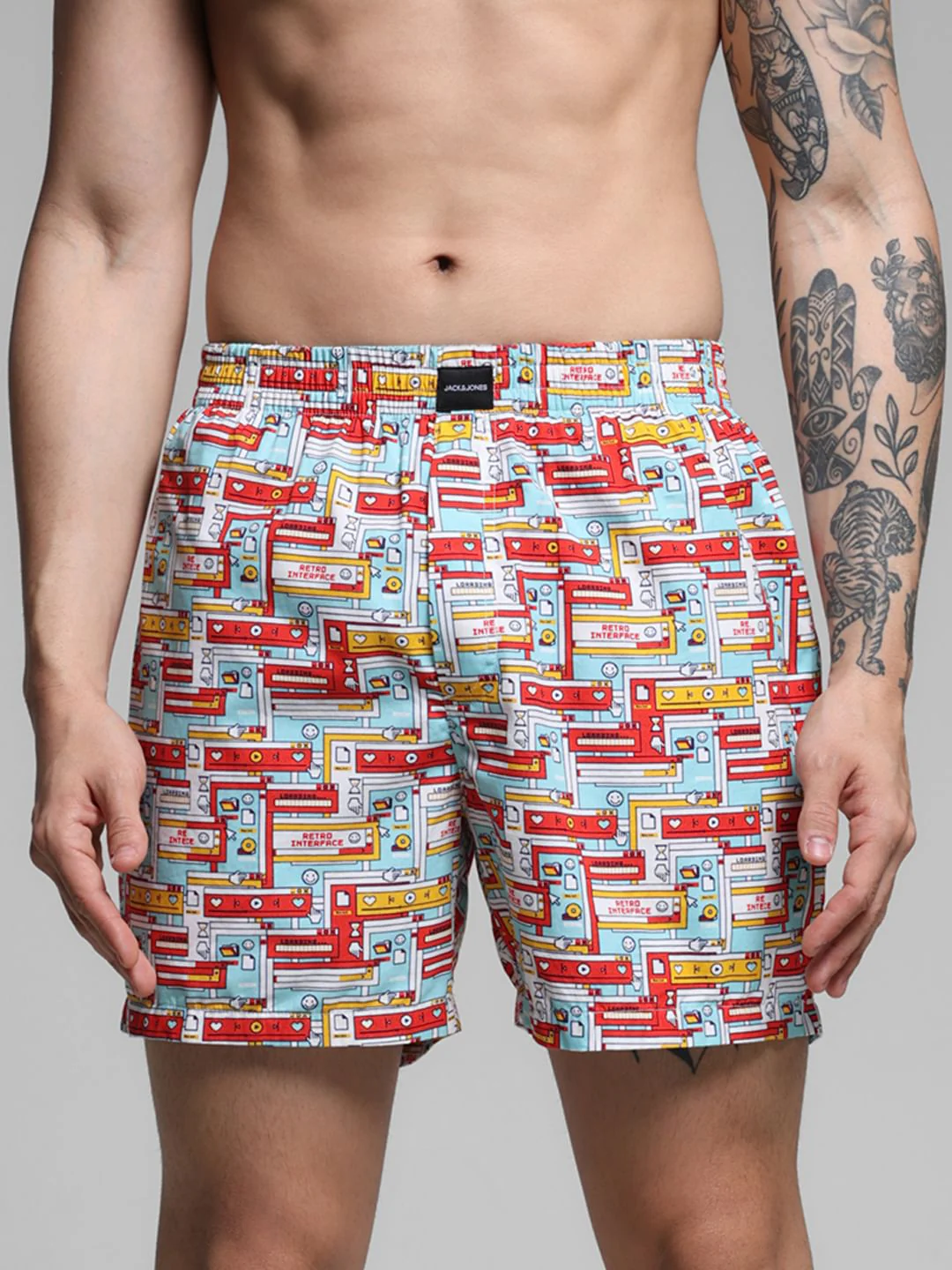 Blue Printed Cotton Boxers